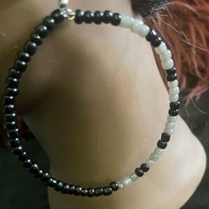 Black/Grey Hoop Earrings